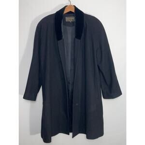 Vintage Kristen Blake Lambs‎ Wool Coat - Size S - Velvet Collar & Made in USA